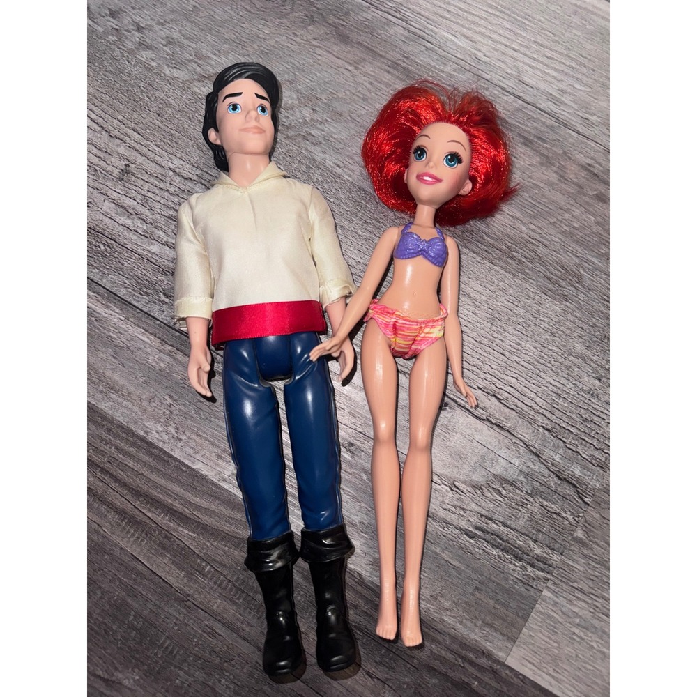 Disney The Little Mermaid Ariel and Prince Eric Fashion Doll Set 2 Pack